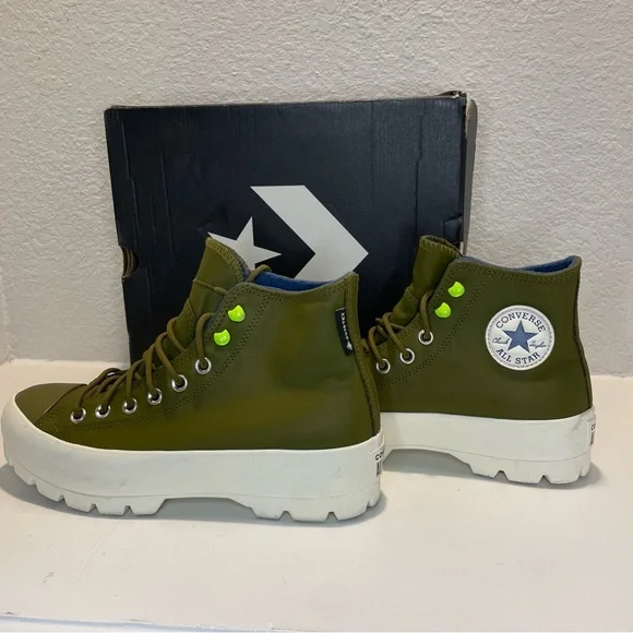 Converse Women's Moss Green High-Top Sneakers, Size 10 - Picture 4 of 6